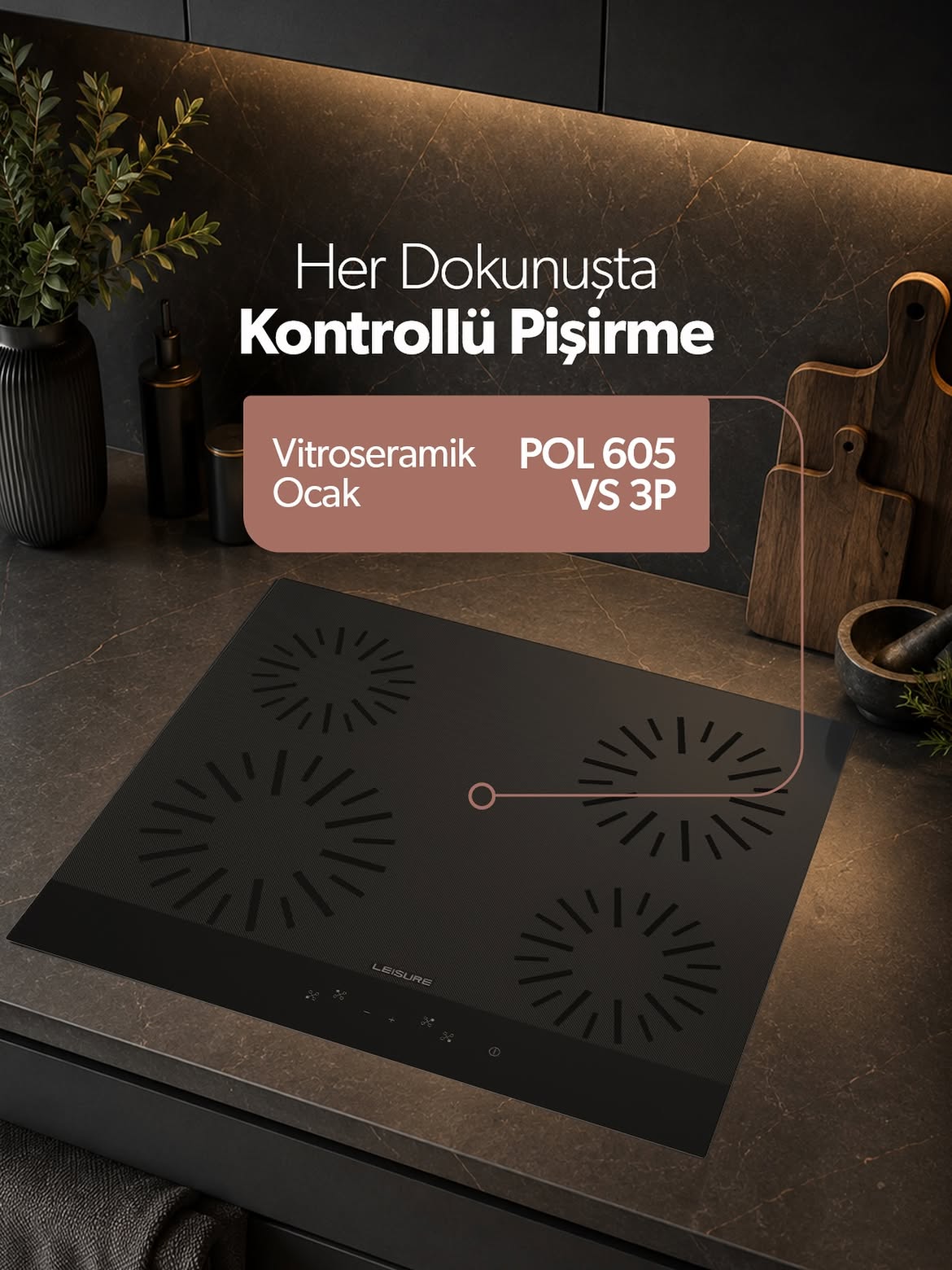 Leisure POL 605 VS 3P Vitroseramik Ocak